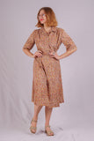 Sixties Brown Floral Dress