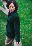 Deep Green and Navy Velour Jacket