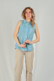 Blue and Green Sleeveless Top