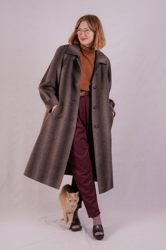 Brown Vintage Lama Wool Coat