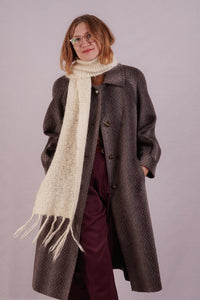 Cream Knitted Mohair Scarf