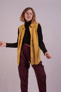 Yellow Vintage Suede Waistcoat